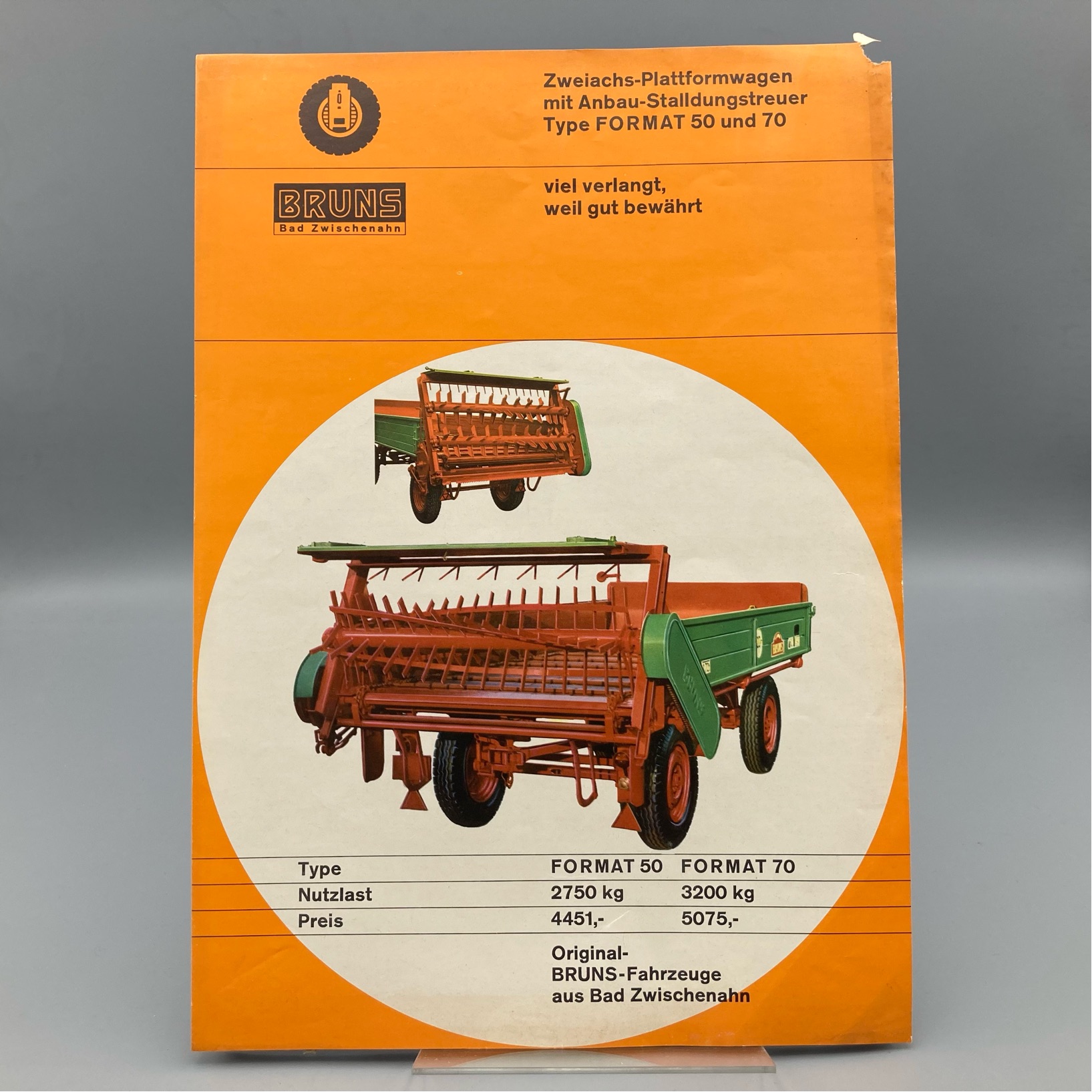 BERNHARD BRUNS Prospekt Zweiachs-Plattformwagen/Stalldungstreuer