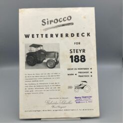 SIROCCO Prospekt Wetterverdeck für Traktor STEYR 188