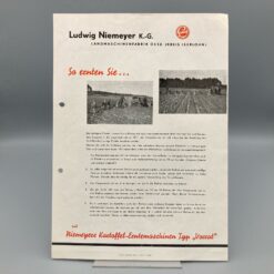 NIEMEYER Prospekt Kartoffel-Erntemaschinen Typ "Vorrat"