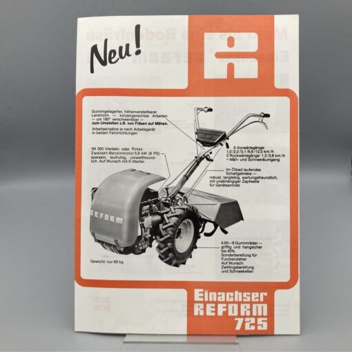 REFORM Prospekt Einachser Bodenfräse 725