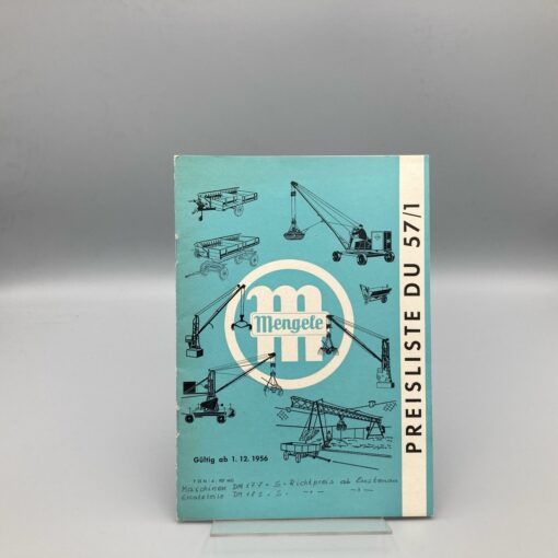 MENGELE Preisliste DU57/1, ab 1.12.1956