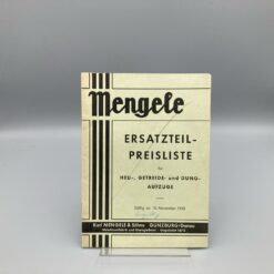 MENGELE Ersatzteil-Preisliste 1953 Heu-, Getreide- und Dung-Aufzüge