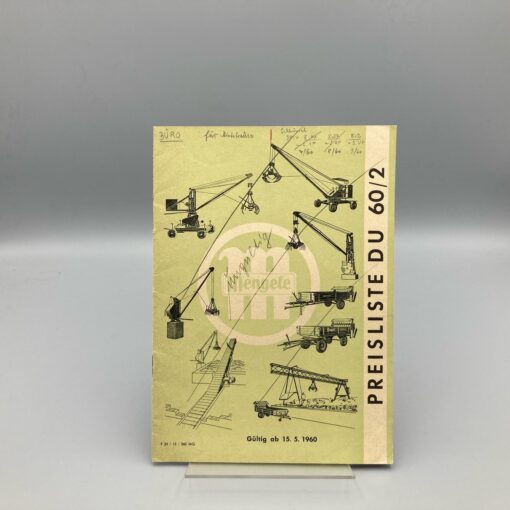 MENGELE Preisliste DU60/2, ab 15.5.1960