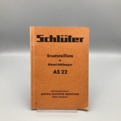 SCHLÜTER Ersatzteilliste Diesel-Schlepper AS22