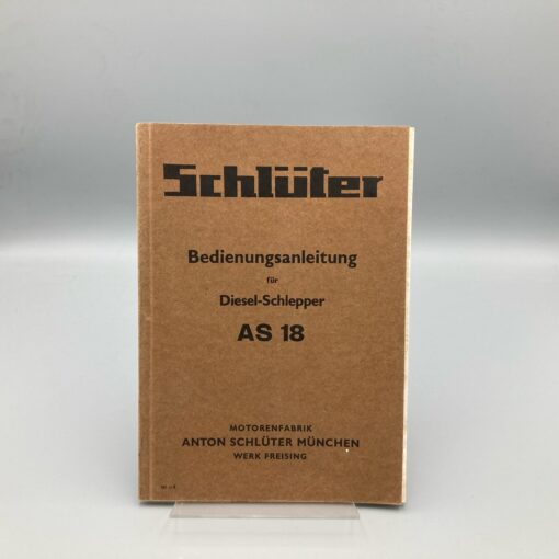 SCHLÜTER Bedienungsanleitung Diesel-Schlepper AS18
