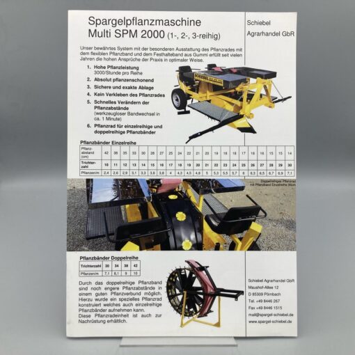 SCHIEBEL Prospekt Spargelpflanzmaschine