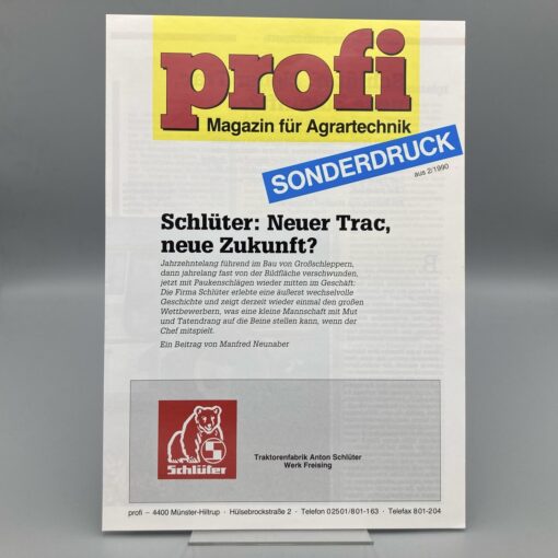 Magazin "profi" Sonderdruck 2/1990 "Schlüter: Neuer Trac, neue Zukunft"