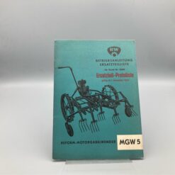 REFORM Betriebsanleitung u. Ersatzteilliste Motorgabelwender MGW5 (UNVOLLSTÄNDIG!)