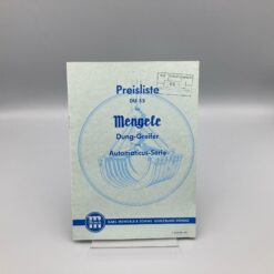 MENGELE Preisliste DU 55 Dung-Greifer und Automaticus Serie