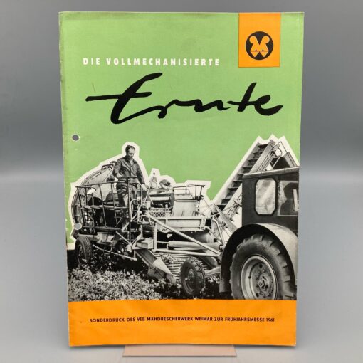 VEB WEIMAR-Werk Prospekt Erntemaschinen "Leibziger Frühjahrsmesse 1961"