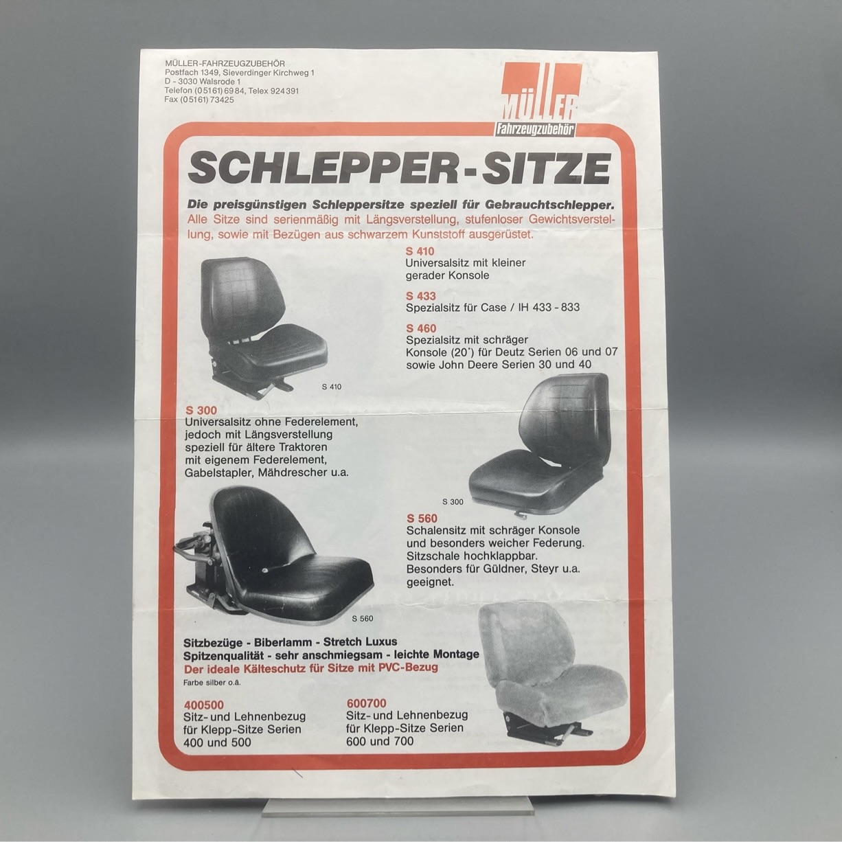 MÜLLER Prospekt Schlepper-Sitze