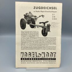 VOGEL & NOOT Prospekt Einachs-Anhänger zu AUSTRO-RAPID-Einachsschlepper