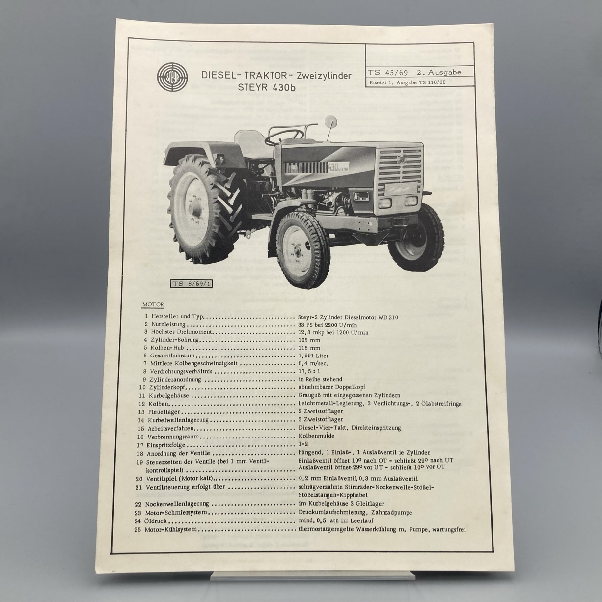 STEYR Technische Daten zu Diesel-Traktor 430b