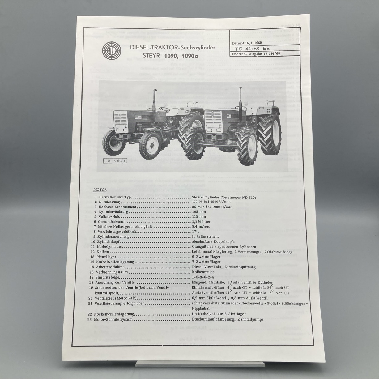 STEYR Technische Daten zu Diesel-Traktor 1090, 1090a
