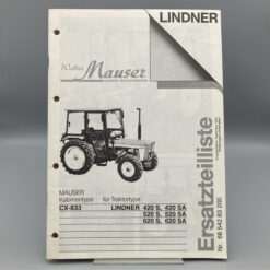 MAUSER Ersatzteilliste Kabine CX-833 für Lindner Traktoren