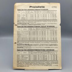 CLAAS Prospekt Strohpressen Preisliste 1936
