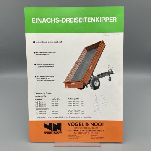 VOGEL & NOOT Prospekt Dreiseiten-Kipper