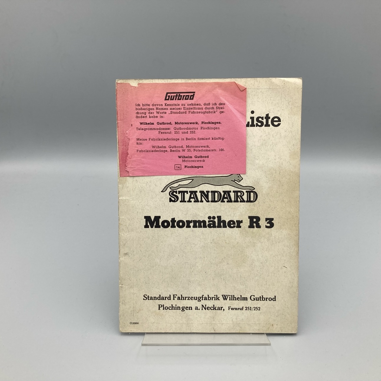 GUTBROD Ersatzteilliste Motormäher R3