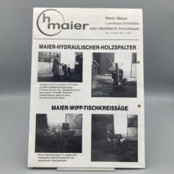 MAIER Prospekt Holzspalter, Tischkreissäge