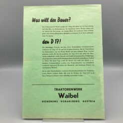 WAIBEL Prospekt Info-Blatt Kleintraktor D17