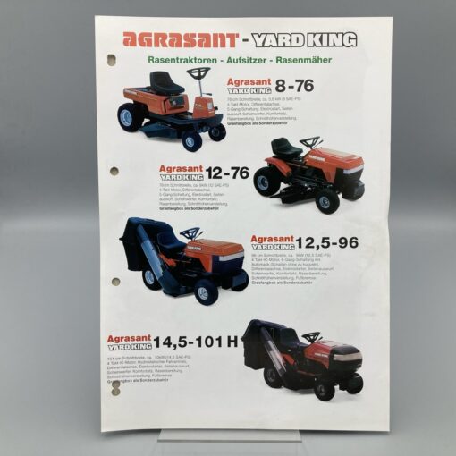 AGRASANT Prospekt Rasentraktoren Rasenmäher YARD KING