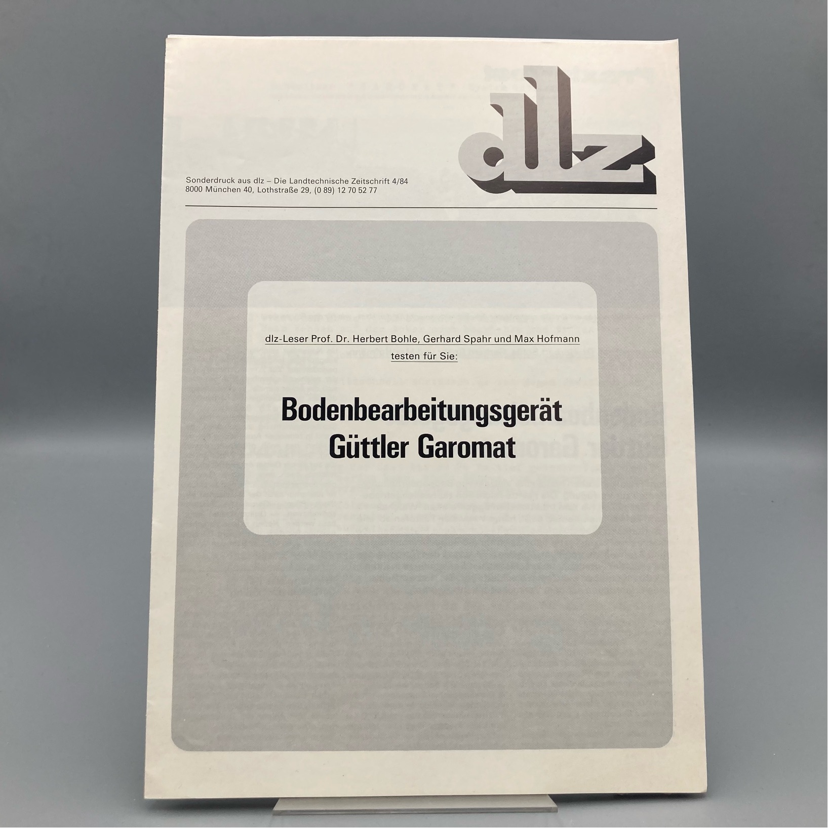 dlz Magazin Sonderdruck Bodenbearbeitungsgeräte GÜTTLER Garomat