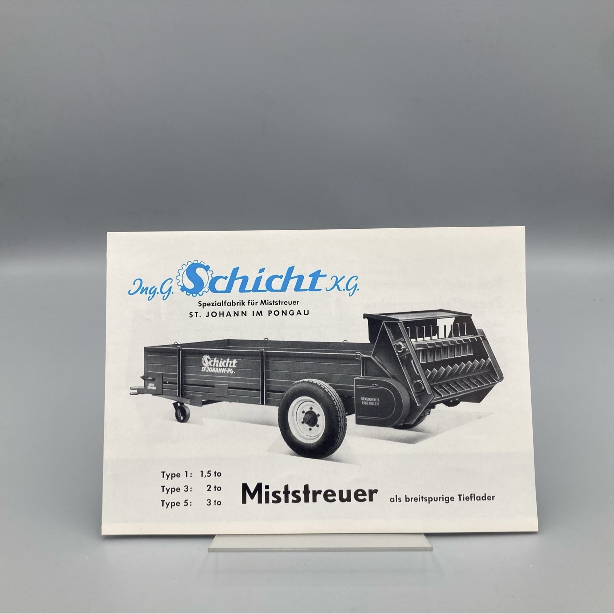 SCHICHT Prospekt u. Preisliste Miststreuer