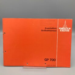 DEUTZ FAHR Ersatzteilliste Großballenpresse GP700