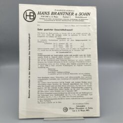 BRANTNER Kunden-Rundschreiben Nov. 1967