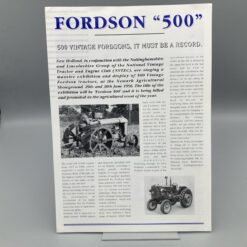 NEW HOLLAND VINTAGE TRACTOR CLUB Info-Blatt zum FORDSON 500