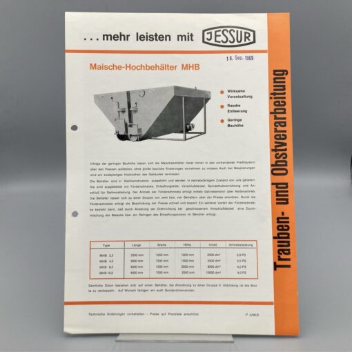JESSUR Prospekt Trauben- u. Obstverarbeitung