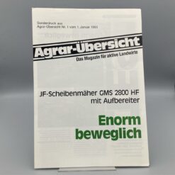 AGRAR-Übersicht Prospekt/Magazin zum -JF- Scheibenmäher 01/1993