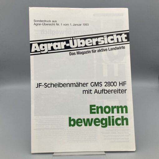 AGRAR-Übersicht Prospekt/Magazin zum -JF- Scheibenmäher 01/1993