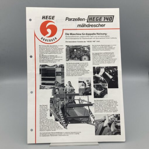 HEGE Prospekt Parzellen-Mähdrescher 140
