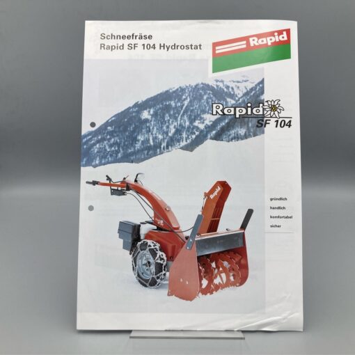 RAPID Prospekt Schneefräse SF 104 Hydrostat