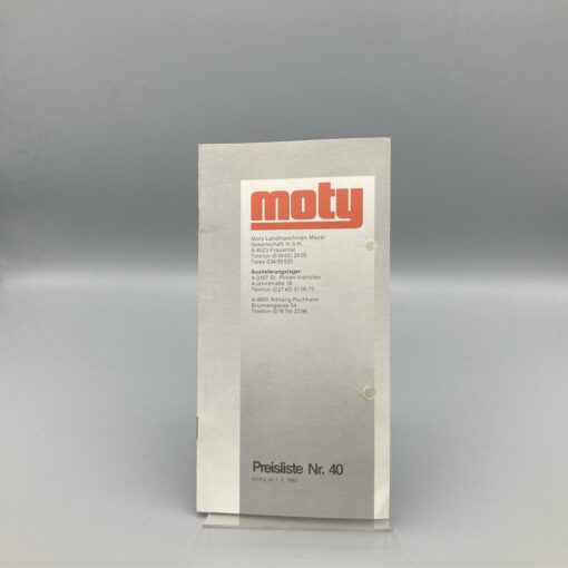 MOTY Preisliste Nr. 40, 1982