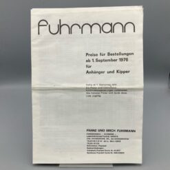 FUHRMANN Preisliste 09/1976 Anhänger u. Kipper