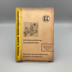 KLEINE Betriebsanleitung u. Ersatzteilliste Bunkerköpfroder