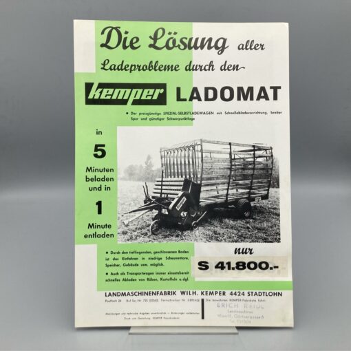 KEMPER Prospekt Selbstladewagen "Ladomat"