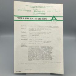 Fa. EISNER Preisblatt HANOMAG Dieselschlepper "BRILLIANT"