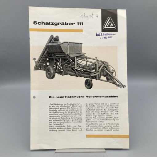 LFH Prospekt Hackfrucht-Vollerntemaschine "Schatzgräber 111"
