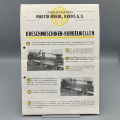 MEHRL Prospekt Dreschmaschinen-Kurbelwellen
