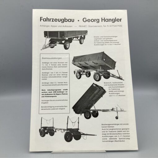 HANGLER Prospekt Anhänger, Kipper u. Aufbauten