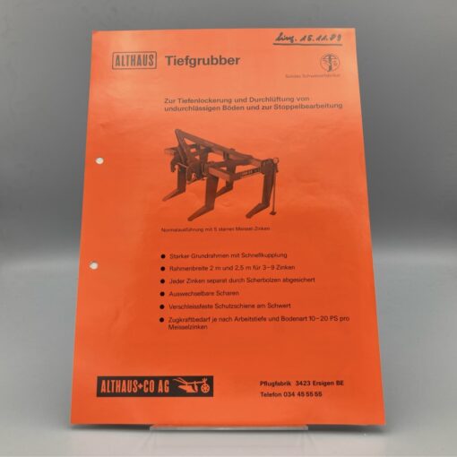 ALTHAUS Prospekt Tiefgrubber