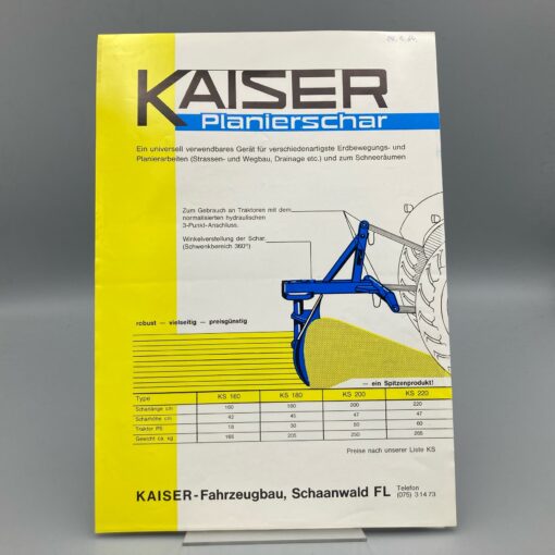 KAISER Prospekt Planierschar