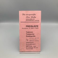 LINDNER Preisliste März 1982