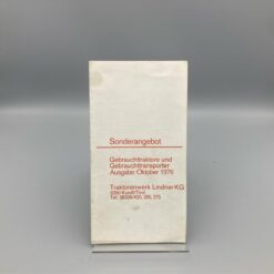 LINDNER Preisliste Sonderangebot 10/1976 Gebraucht-Traktoren u. -Transporter