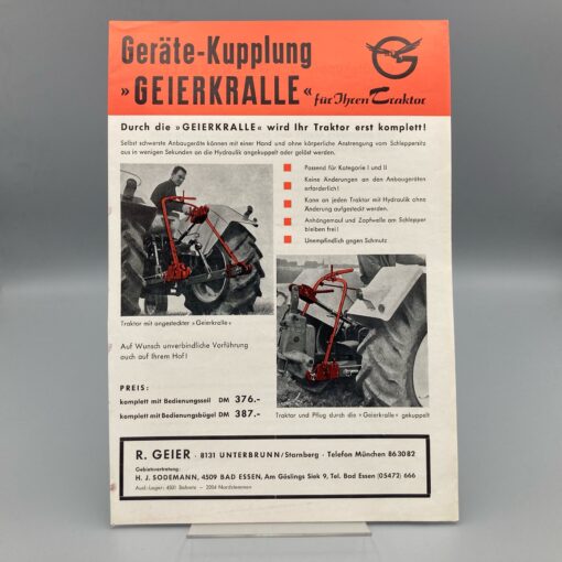 GEIER Prospekt Geräte-Kupplung "Geierkralle"