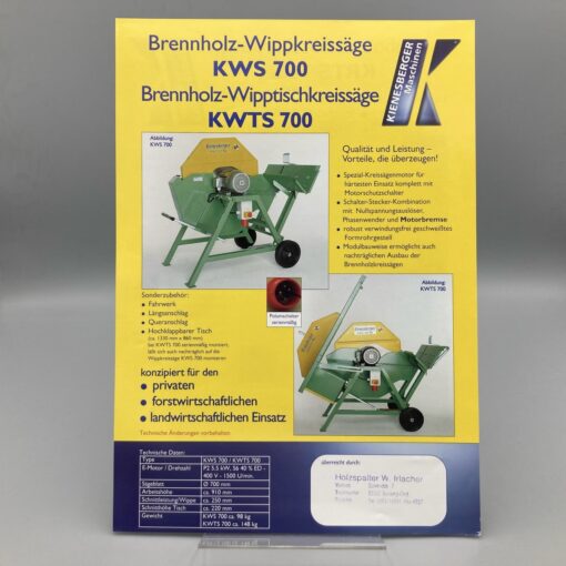 KIENESBERGER Prospekt Brennholzkreissägen
