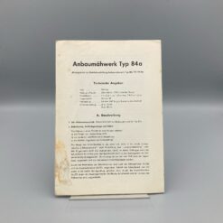 STEYR Einlegeblatt zu Betriebsanleitung Anbaumähwerk 84a/80a